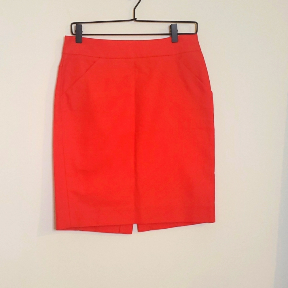 J.Crew Red orange Pencil skirt